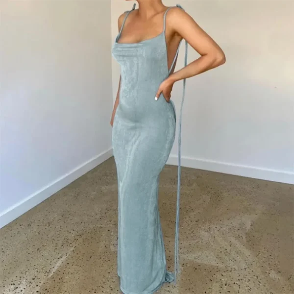 Sexy Slit Hollow Out Backless Woman Dresses Bandage Elegant Slim Tight Party Club Wedding Dress Lady Long Robe Midi Maxi