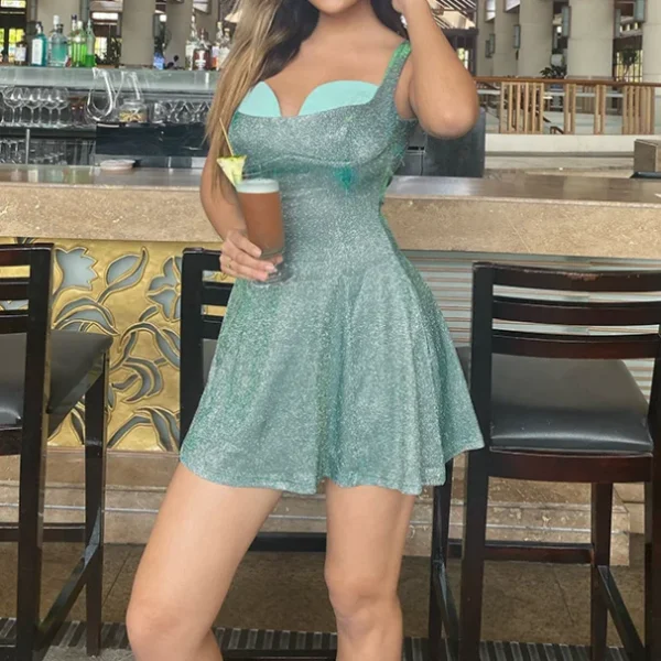 New Arrival Sexy Sparkly Halter Dress Y2K Popular Women's Clothing With a Bust Casual Dresses Women's Wedding Dresses