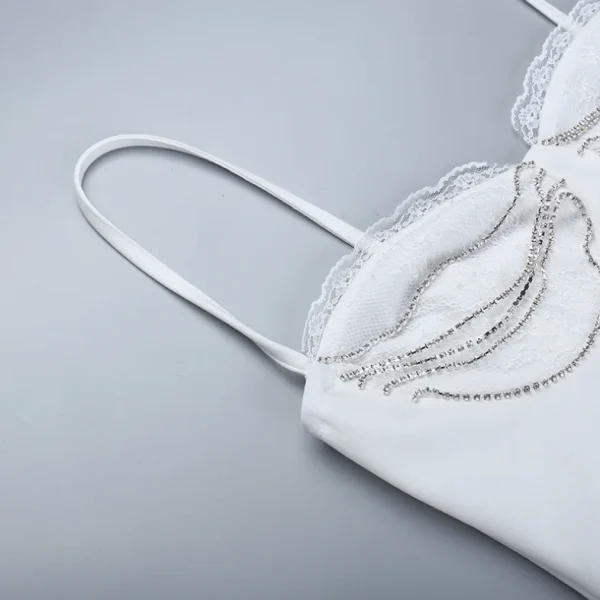 2025 Sexy Dress Spaghetti Straps Diamonds Pads Low Back Design Jersey Lining Bodycon Mini Club Dresses Casual Dress - Image 4
