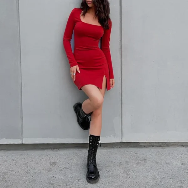 2025 High Quality Casual Dresses Socialite Long Sleeve  Body Con Sexy Striped Women's Dress Small MOQ - Image 3