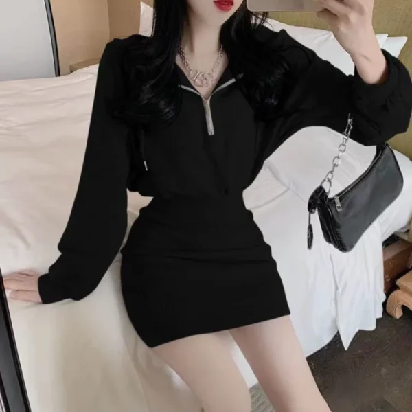 2025 Casual Dresses-Shirt Dress V Neck Long Sleeve Mini Dresses High Quality Women's Dress Small MOQ - Image 3